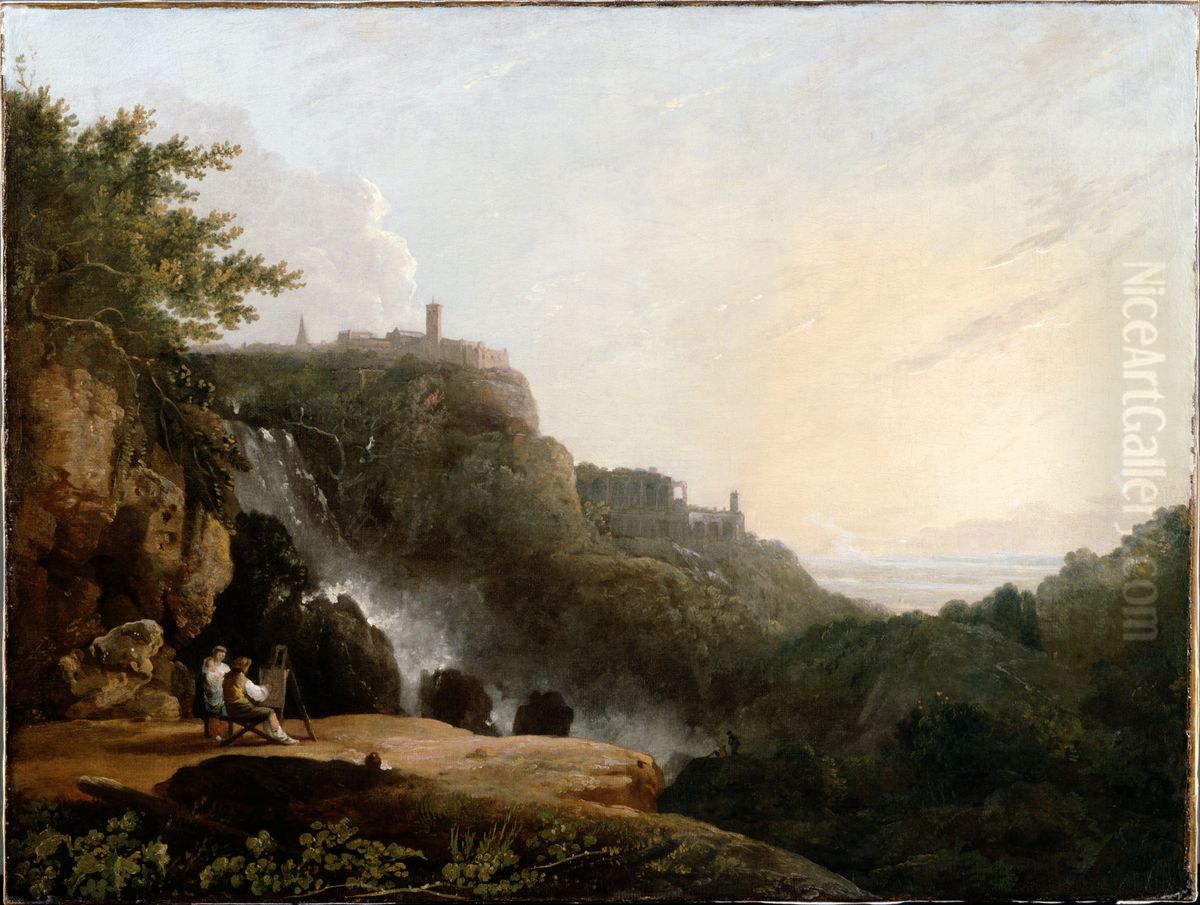 the Cascatelle and the 'Villa of Maecenas' Oil Painting by Richard Wilson