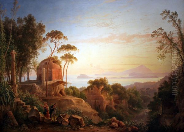 On the Gulf of Naples Oil Painting by Franz Ludwig Catel