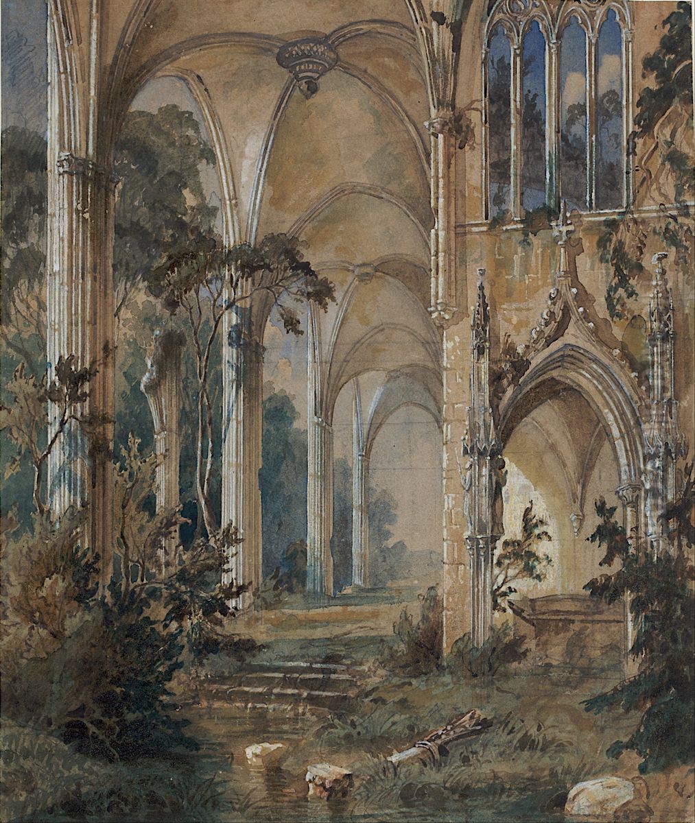 Gothic Church Ruin Oil Painting by Carl Blechen