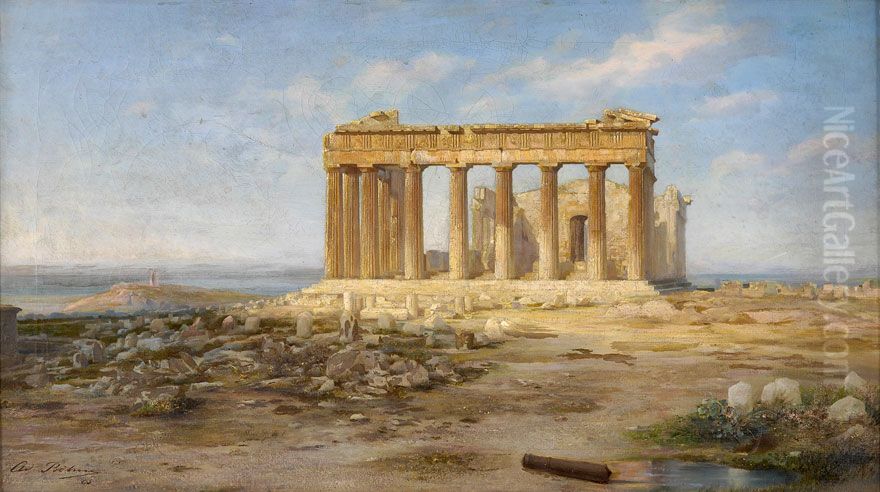 Die Akropolis Oil Painting by Adolf Bohm