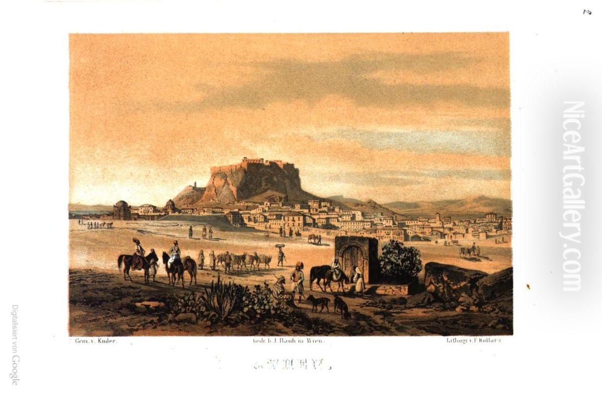 View of Athens Oil Painting by Thomas Ender