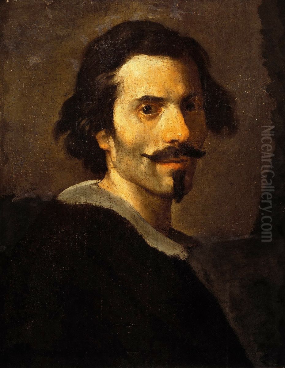 Self Portrait of Gianlorenzo Bernini as a Mature Man (1638-40) Oil Painting by Gian Lorenzo Bernini