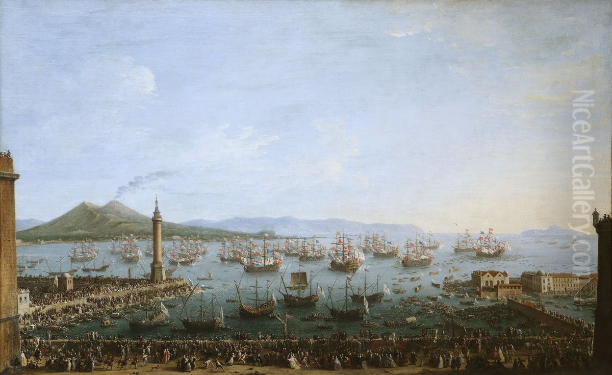 Departure of Charles III from Naples Oil Painting by Antonio Joli