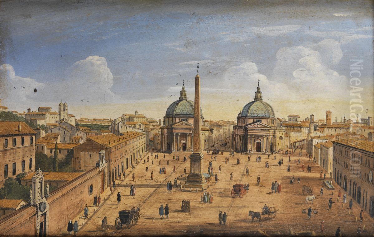 Piazza del Popolo in Rome Oil Painting by Hendrik Frans van Lint (Studio Lo)