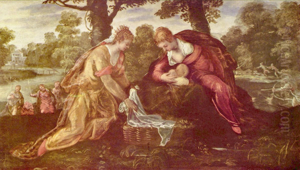 Auffindung des Moses Oil Painting by Jacopo Tintoretto