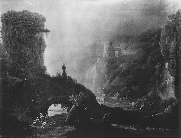 Landscape with ruins. Oil Painting by Franciszek Ksawery Lampi