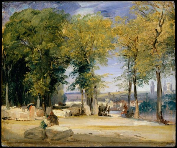 View near Rouen Oil Painting by Richard Parkes Bonington
