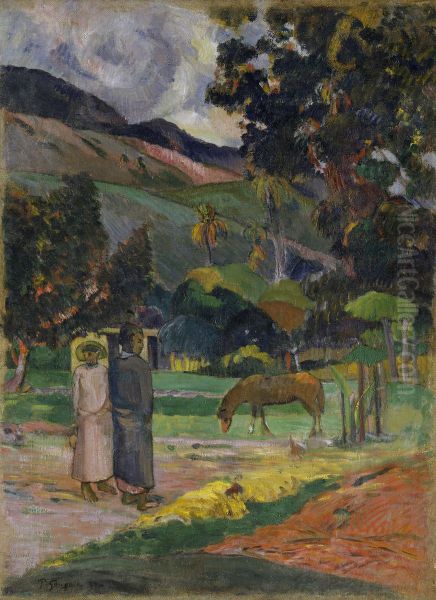 Cheval au paturage Oil Painting by Paul Gauguin