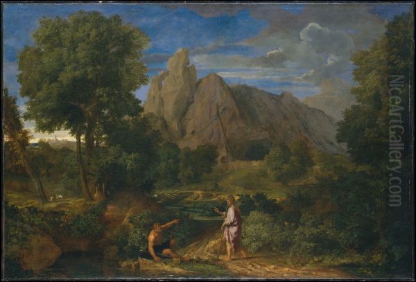 Mercury and Battus Oil Painting by Francisque Millet