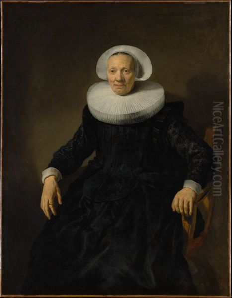 Old Woman in an Armchair Oil Painting by Jacob Adriaensz Backer