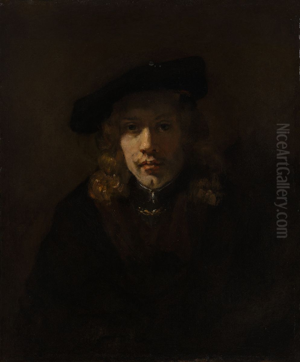 Man in a Beret Oil Painting by Rembrandt