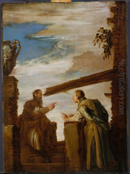 Parabole de la paille et de la poutre Oil Painting by Domenico Fetti