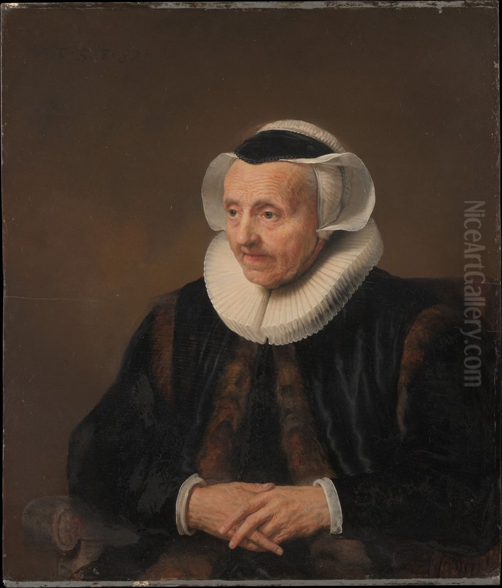 Portrait of an Old Woman Oil Painting by Jacob Adriaensz Backer