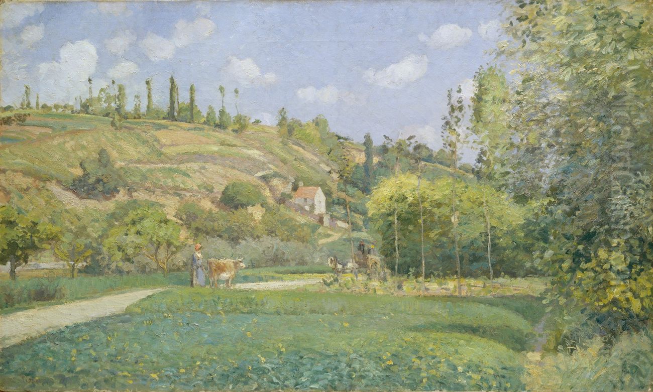 A Cowherd at Valhermeil, Auvers-sur-Oise Oil Painting by Camille Pissarro