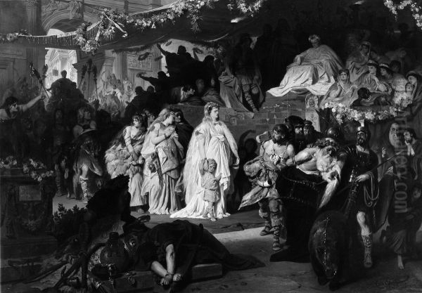Thusnelda beim Triumphzug des Germanicus in Rom Oil Painting by Karl von Piloty