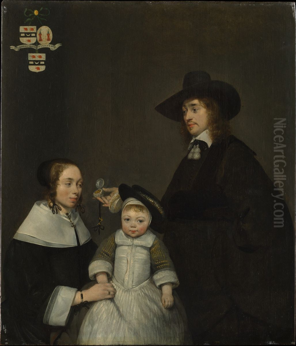 The Van Moerkerken Family Oil Painting by Gerard Ter Borch The Van Moerkerken Family Oil Painting by Gerard Ter Borch