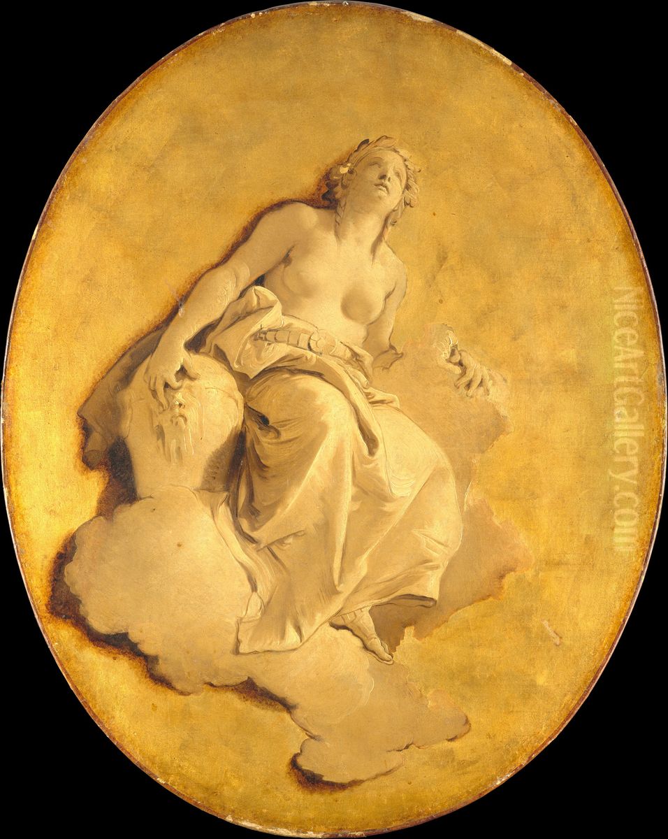 A Female Allegorical Figure Oil Painting by Giovanni Battista Tiepolo