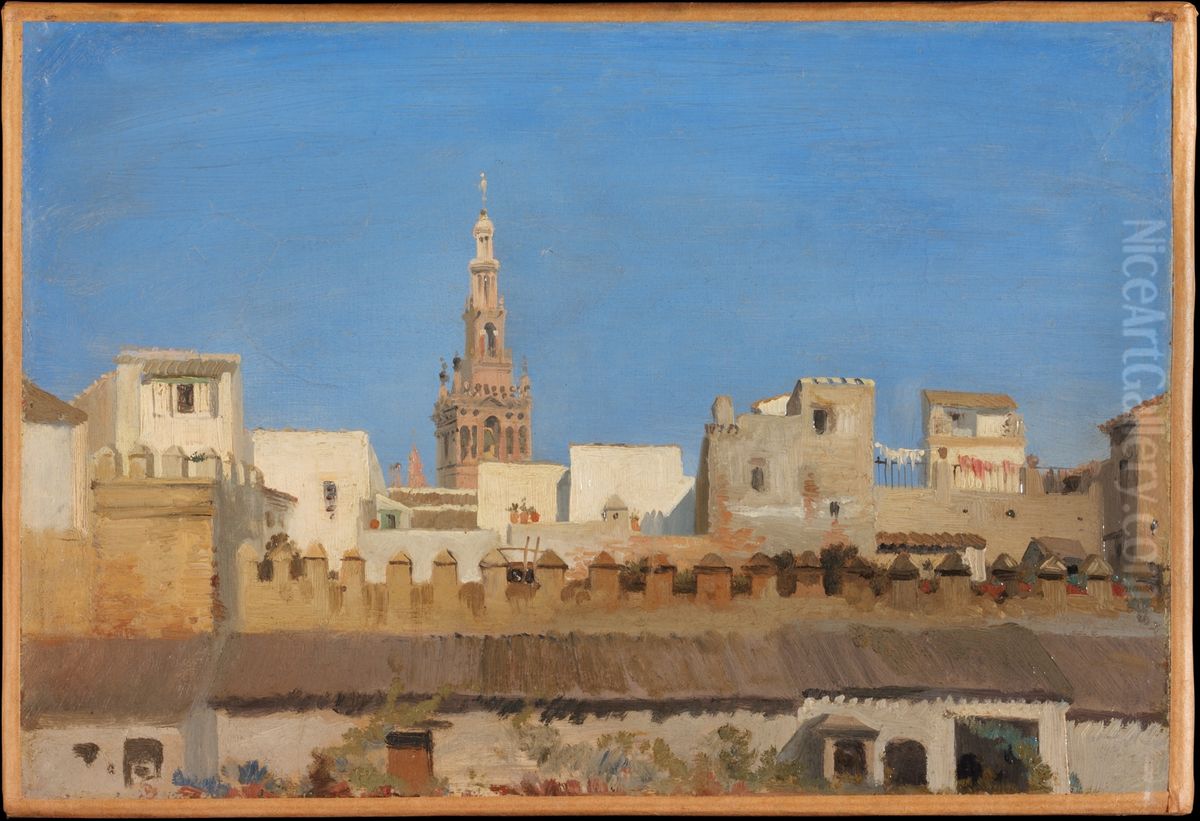 The Giralda, Seville Oil Painting by Adrien Dauzats