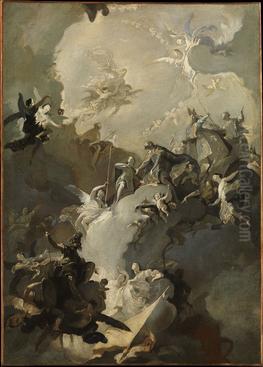 The Glorification of the Royal Hungarian Saints Oil Painting by Franz Anton Maulbertsch