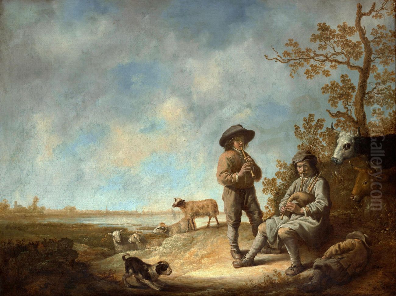 Piping Shepherds Oil Painting by Aelbert Cuyp
