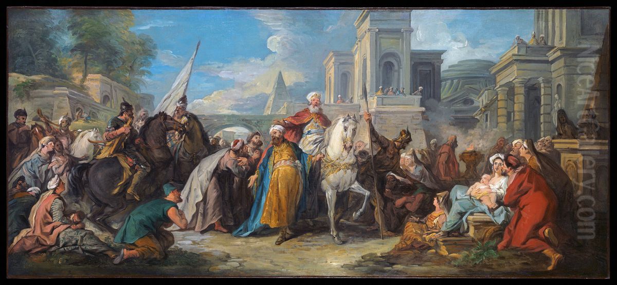 The Triumph of Mordecai Oil Painting by Jean-Francois de Troy
