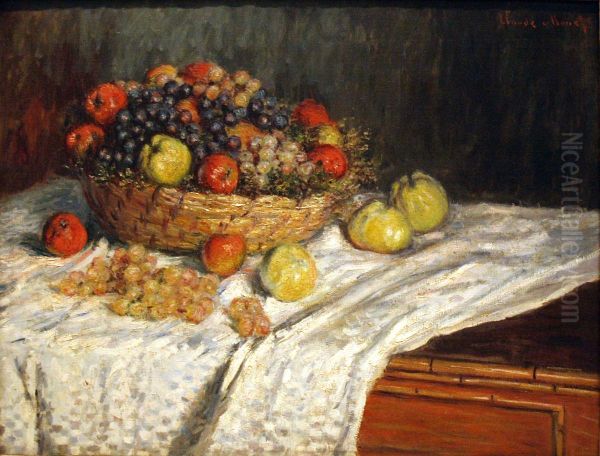 Apples and Grapes Oil Painting by Claude Monet