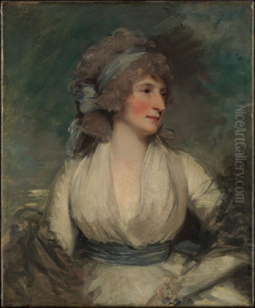 Portrait of a Woman; (reverse, now covered by relining canvas) Study of a Child's Head Oil Painting by John Hoppner