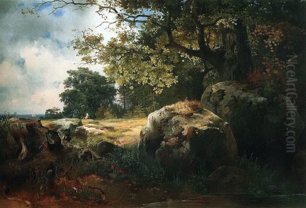 <<Vid v okrestnostah Oranienbauma>> Oil Painting by Alexei Kondratievich Savrasov