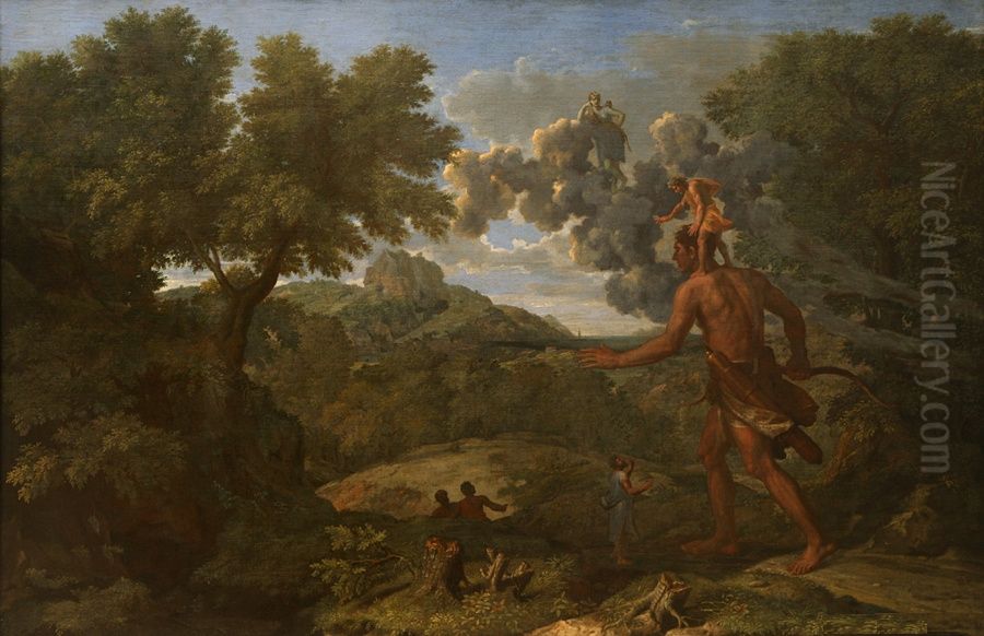 Blind Orion Searching for the Rising Sun Oil Painting by Nicolas Poussin