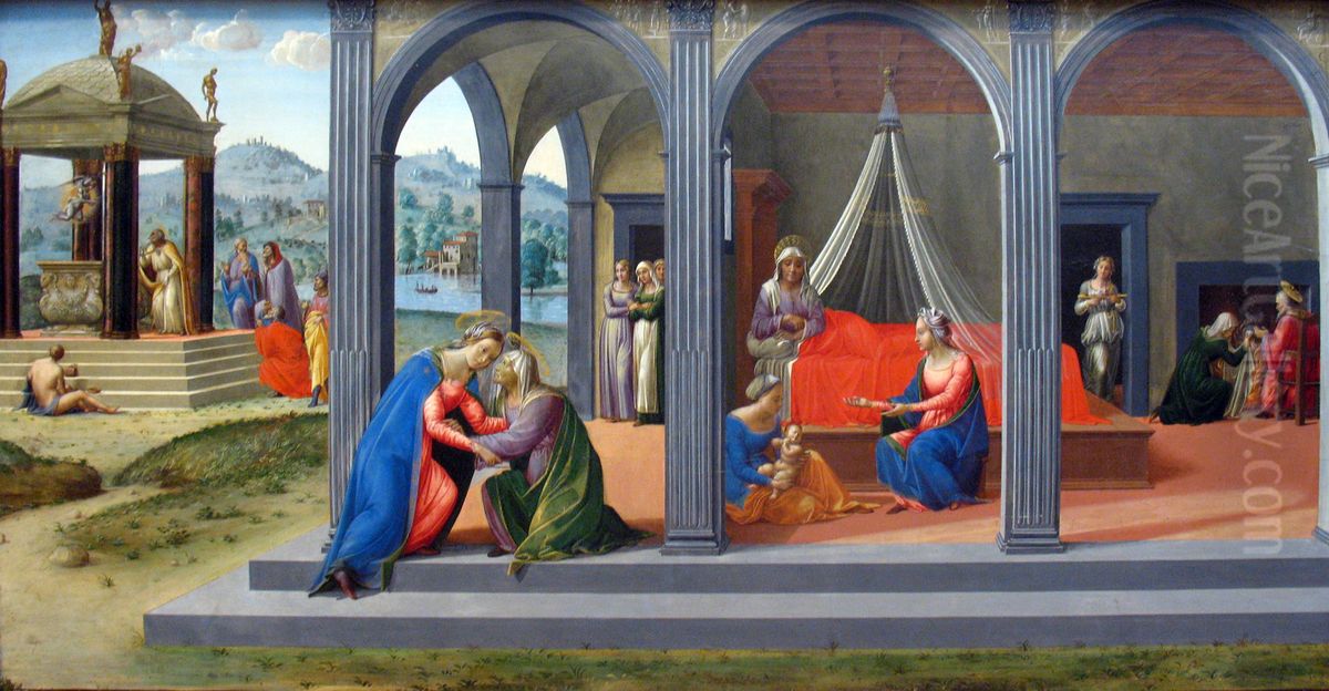 Scenes from the Life of Saint John the Baptist Oil Painting by Francesco Granacci