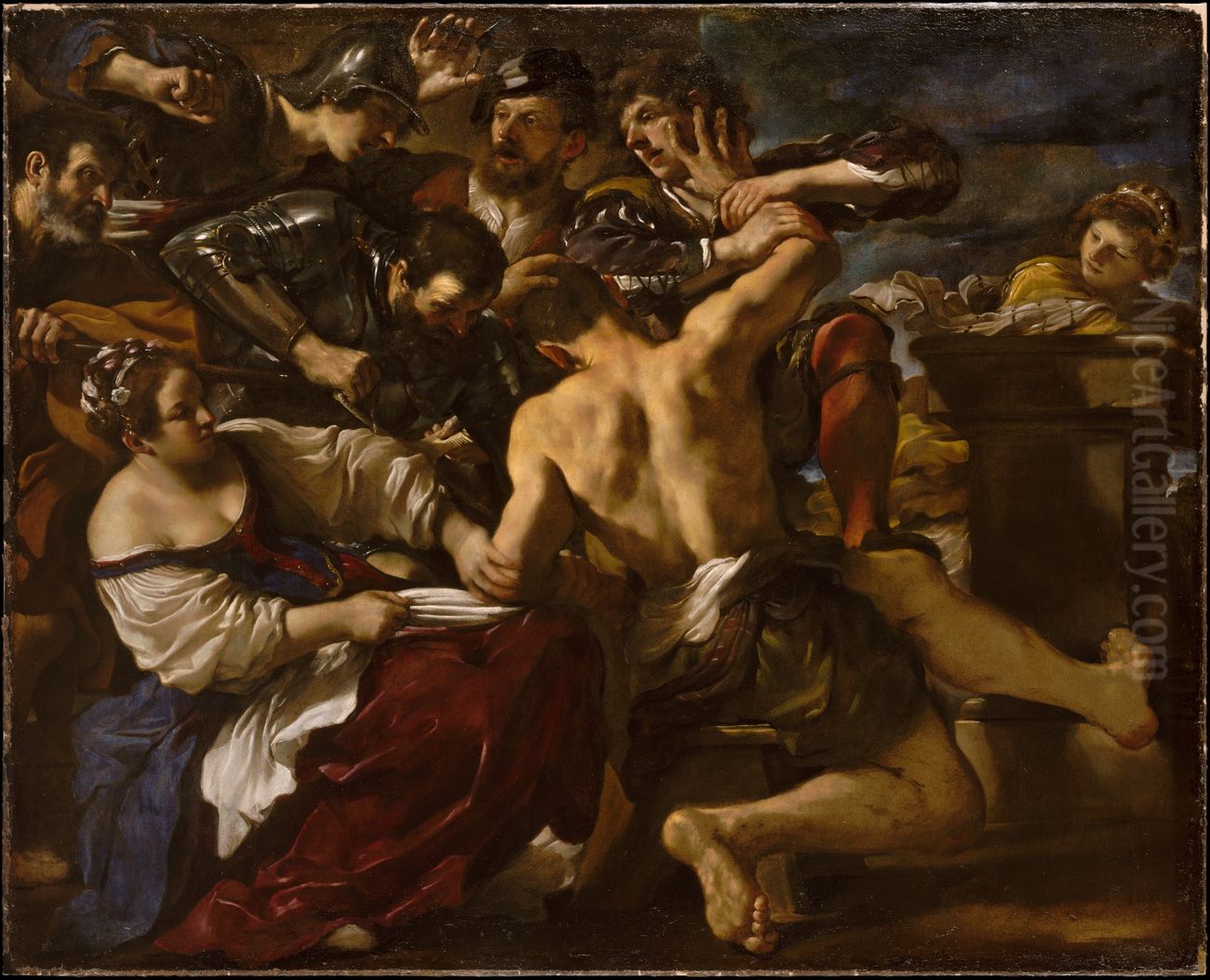 Samson Captured by the Philistines. Oil Painting by Giovanni Francesco Barbieri
