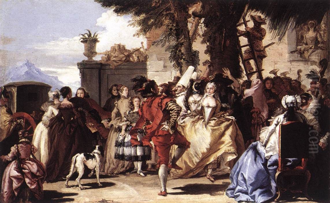 Ball in the Country Oil Painting by Giovanni Domenico Tiepolo