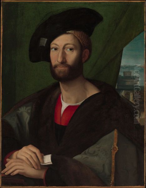 Giuliano de' Medici (1479-1516), Duke of Nemours Oil Painting by Raphael