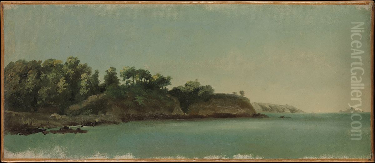 The Banks of the Rance, Brittany Oil Painting by Pierre-Henri de Valenciennes