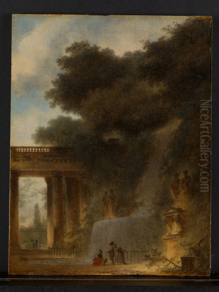 The Cascade Oil Painting by Jean-Honore Fragonard