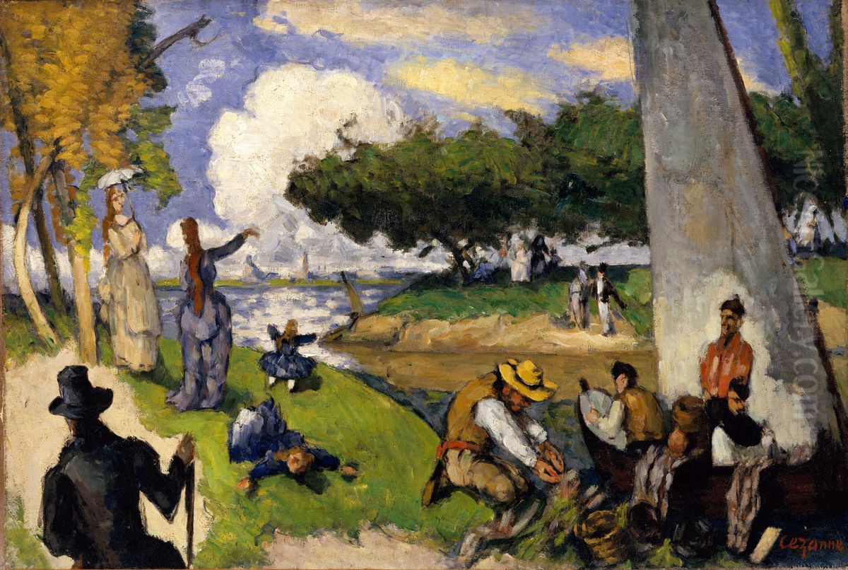 The Fishermen (Fantastic Scene) Oil Painting by Paul Cezanne