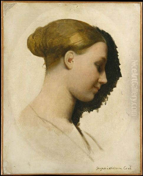 Madame Edmond Cave (Marie-Elisabeth Blavot, born 1810) Oil Painting by Jean Auguste Dominique Ingres