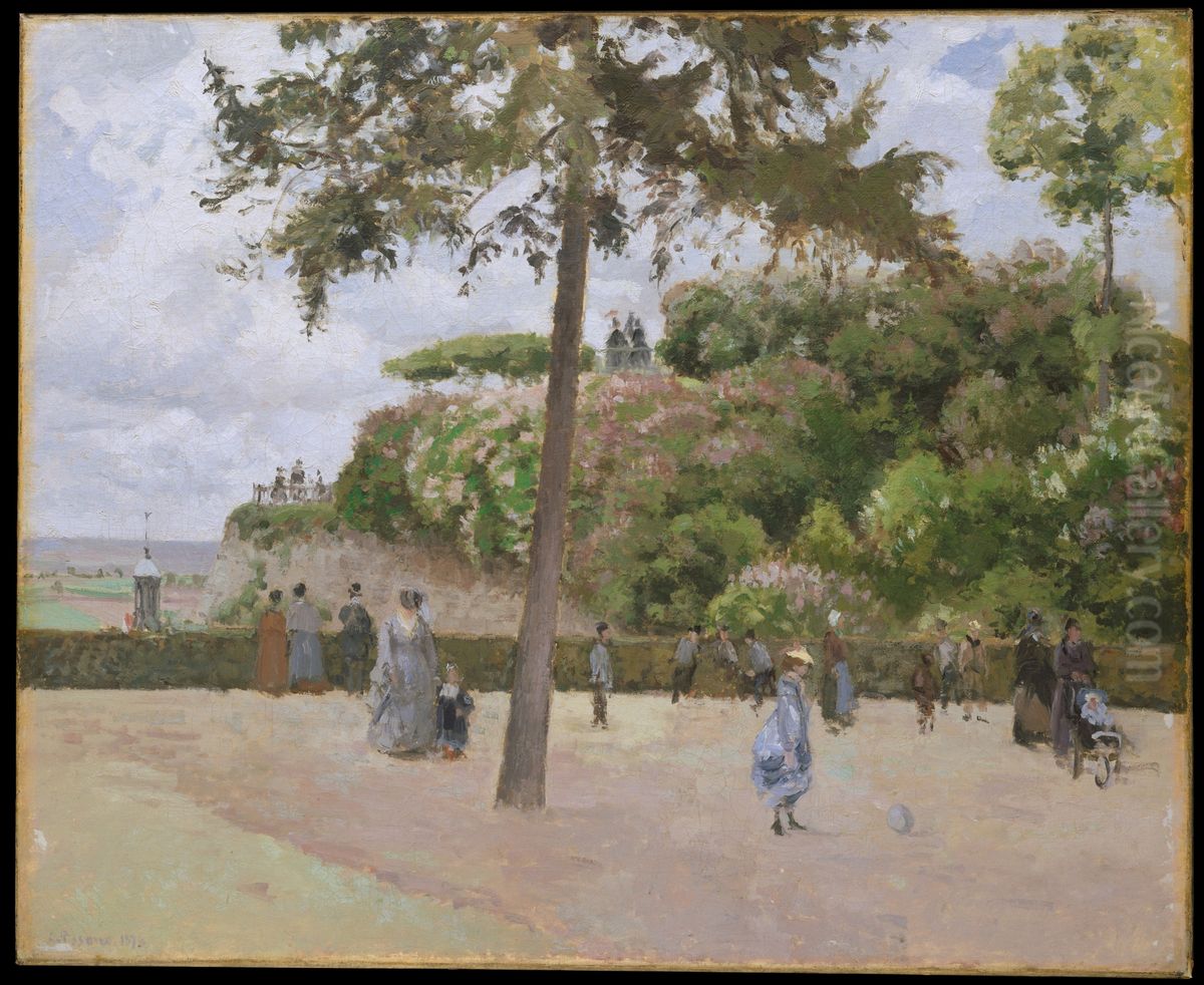 The Public Garden at Pontoise Oil Painting by Camille Pissarro