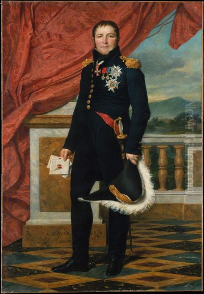 Portrait of French politician and soldierEtienne Maurice Gerard Oil Painting by Jacques-Louis David
