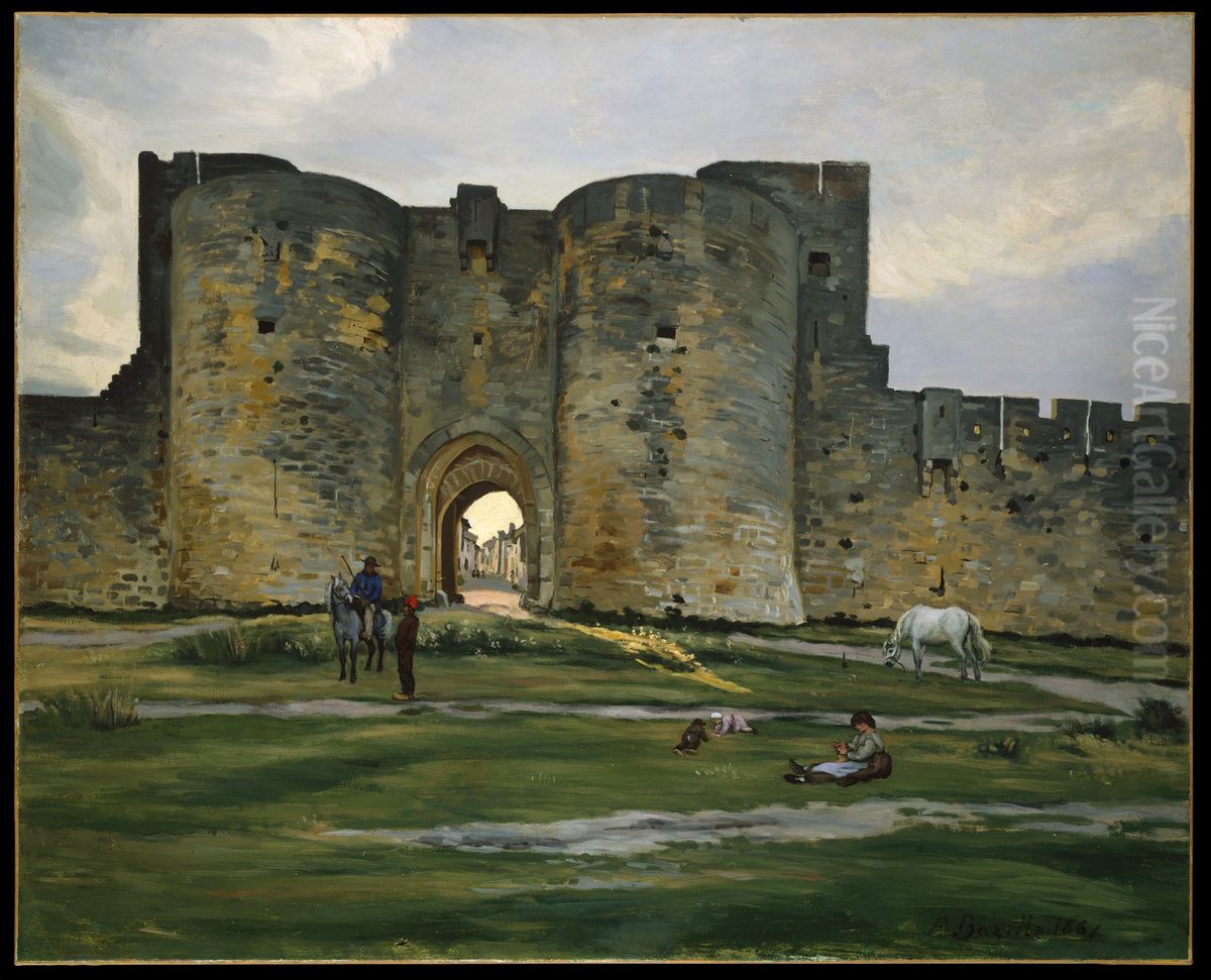 Porte de la Reine at Aigues-Mortes Oil Painting by Frederic Bazille