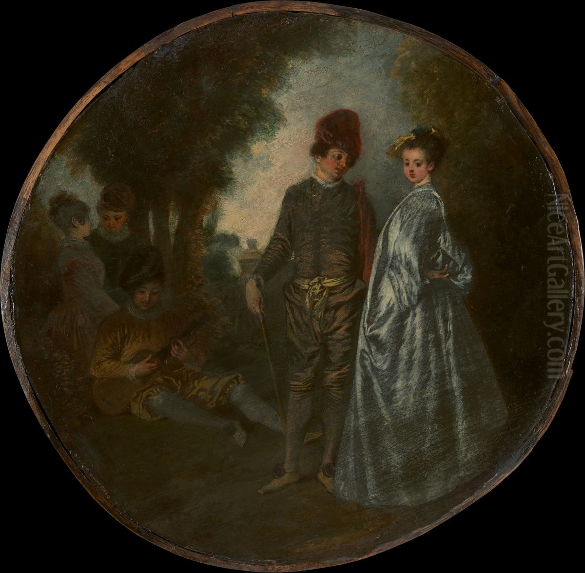 The Cascade Oil Painting by Jean-Antoine Watteau