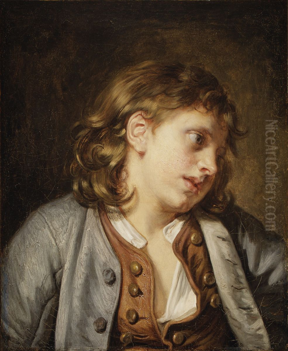 Head of a Young Boy Oil Painting by Jean-Baptiste Greuze