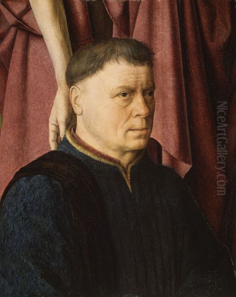 A Donor Presented by a Saint Oil Painting by Dieric Bouts