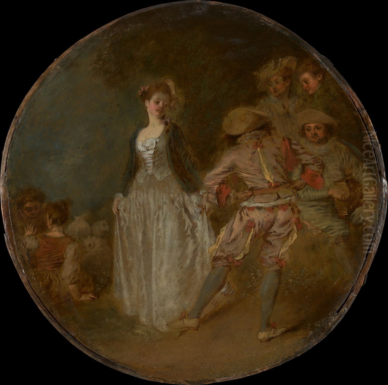 The Country Dance Oil Painting by Jean-Antoine Watteau