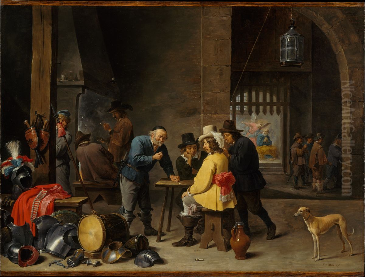 Guardroom with the Deliverance of Saint Peter Oil Painting by David Teniers the Younger