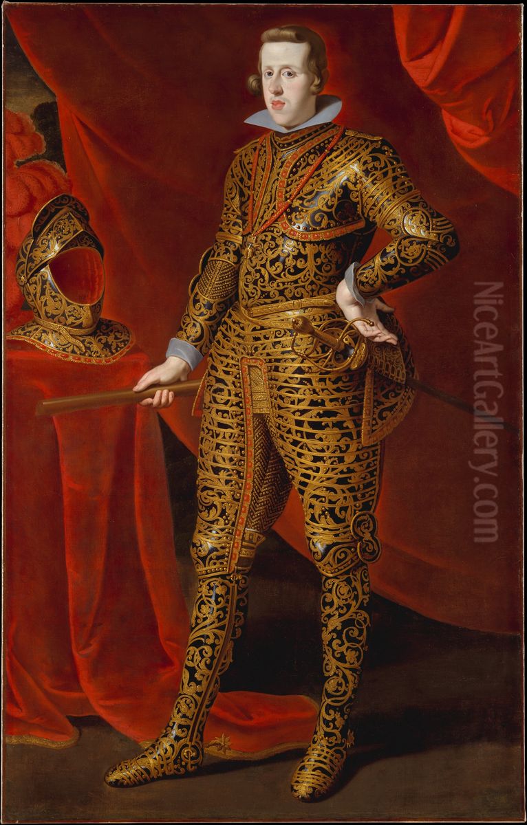 Philip IV (1605-1665) in Parade Armor Oil Painting by Gaspar De Crayer