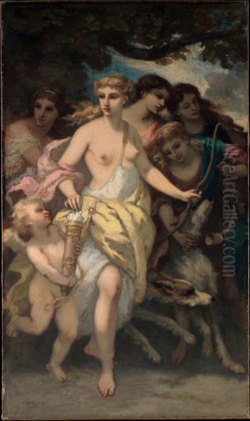 Diana Oil Painting by Narcisse Virgilio Diaz