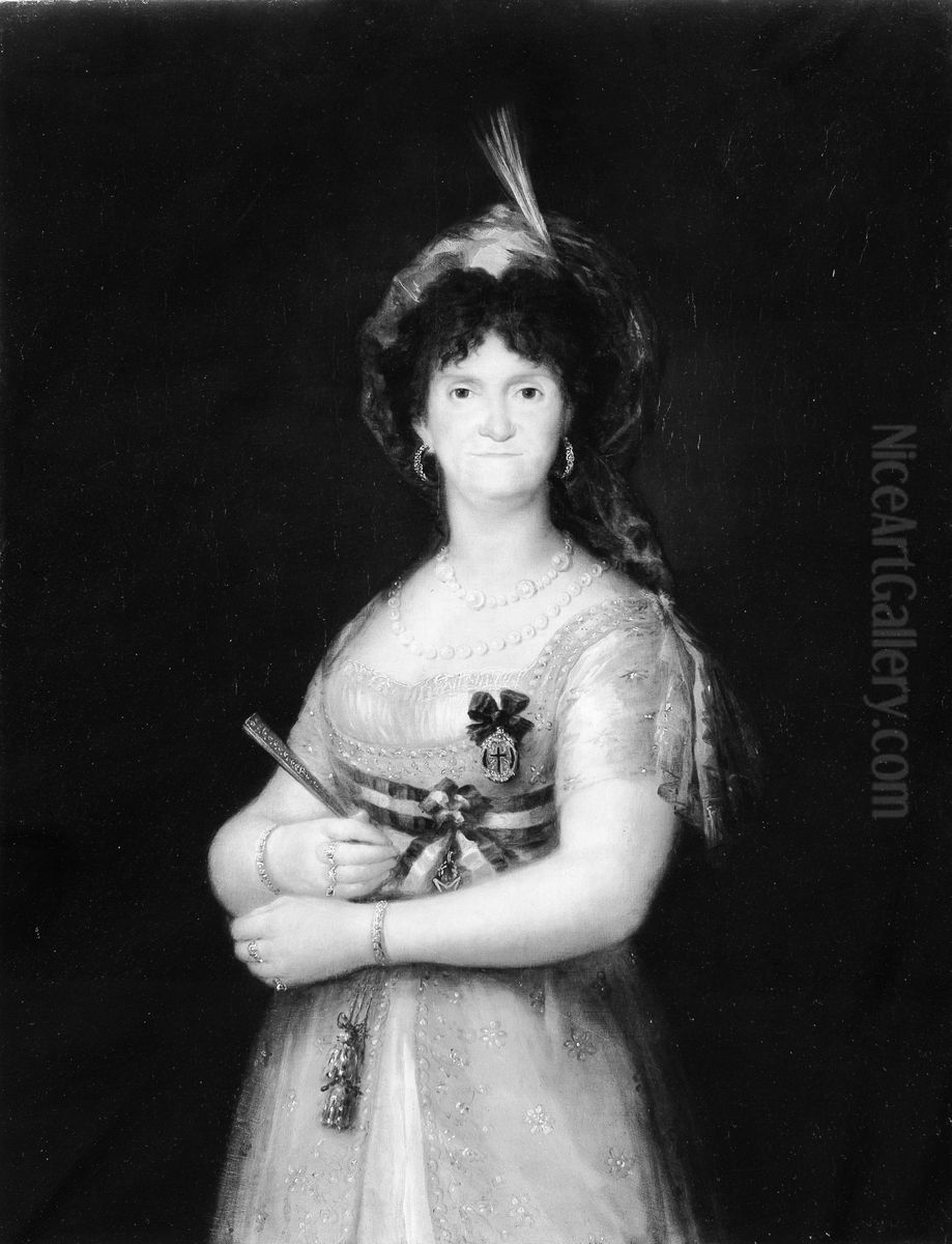 Maria Luisa of Parma (1751-1819), Queen of Spain Oil Painting by Francisco Goya Fuendetodos