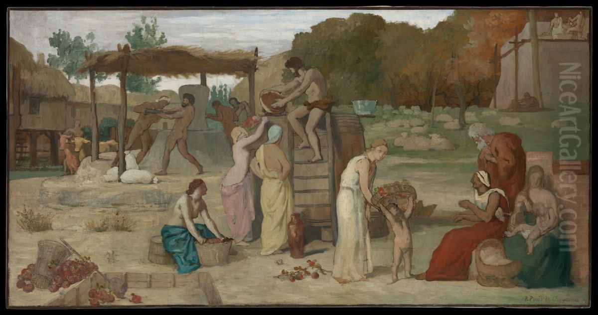 Cider Oil Painting by Pierre Puvis de Chavannes