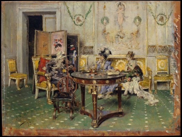Gossip Oil Painting by Giovanni Boldini